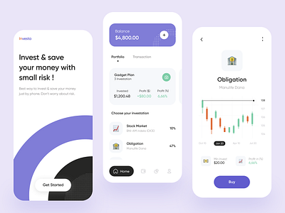 Investment Mobile App Exploration bank bank app bank card banking card credit card deposit invest investing investment investments investor loan mobile mobile app mobile design mobile ui money trade trading