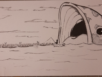 Inktober 2020: FISH fish fishing giant inktober inktober 2020 pen