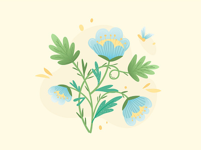 Flowers blue flower graphic illustration illustrator nature vector