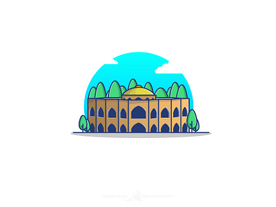 El Goli Building abstract adobe art design flat graphic illustration illustration art iran tabriz tourism vector ائل گلی ایران تبریز