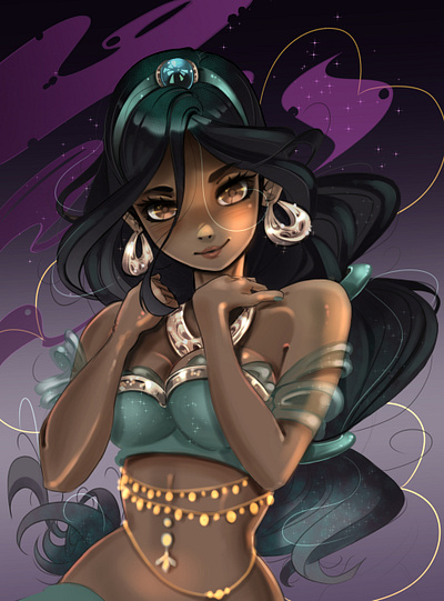 Jasmine aladdin anime animeart clipstudiopaint digital illustration digitalart disney art disney princess disneyfanart illustrator jasmine wacom cintiq