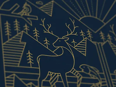 Alpine Resort Illustration alpine antlers branding buck check presenter classy deer design hotel illustration line work linework luxury minimal modern mountain nature stag vector
