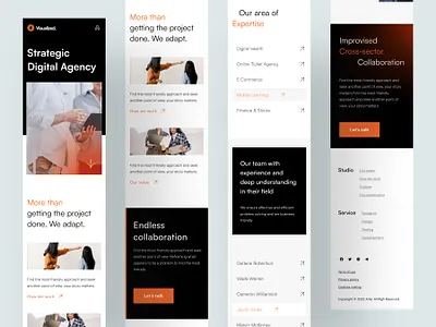 Digital Agency Website Exploration - Responsive Version case study clean agency clean design company profile company website digital agency digital portfolio editorial website elegant gallery gradient hero section homepage landing page magazine layout minimalist design personal website portfolio page profile page software house