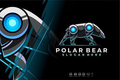 Mecha Robotic Iron Polar Bear Logo Design 3d animal animal art animal illustration animation arctic bear branding cyber design futuristic graphic design illustration logo mecha motion graphics polar bear robotic ui vector