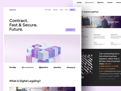 SaaS - Contract Management app contract design figma legal management purple saas ui web web design webdesign website