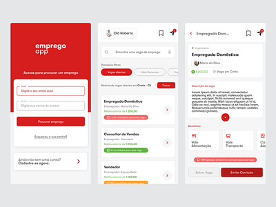 EmpregoApp app design figma interface ui ux