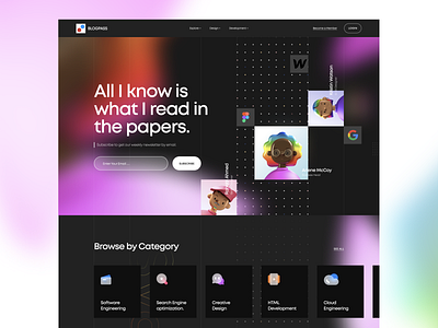 BLOGPASS Website 3d blog design blog post blogger blogging colorfull design dribbble best shot trendy ui ux web web design web landing page website