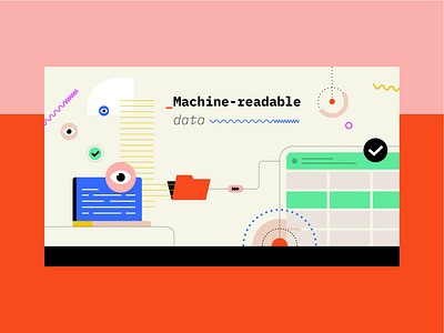 Machine-Readable Data data database flat illustration vector