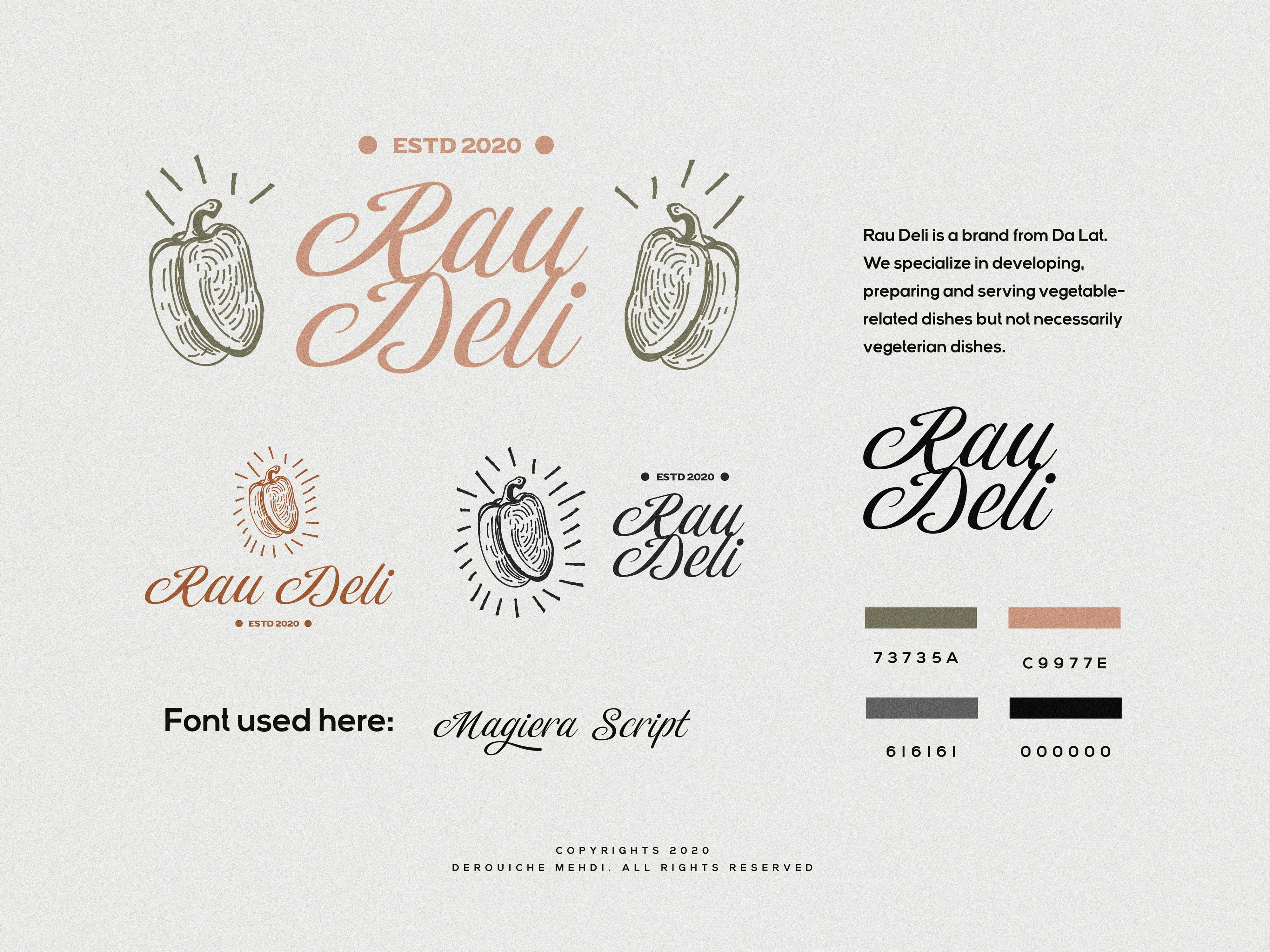 Rau Deli Vegetable Brand Logo art artist artwork branding design design art designer designs identity illustration illustration art illustrations illustrator logo design logos logotype vector vector art vectors vegetable logo