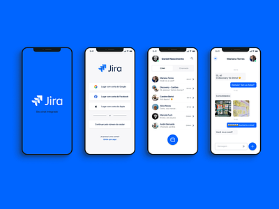 Jira Chat App app app design application atlassian chat chat app chat application jira message messenger messenger app mobile app ui ui design user interface design