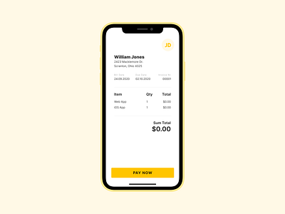 Daily UI #46 - Invoice bill dailyui dailyui46 figma freelance invoice invoice mobile