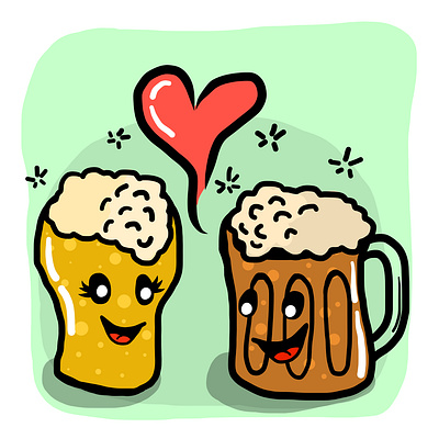 Beer love art caracter colorful comic comic art fun funny illustration illustrator love pop vector art zen