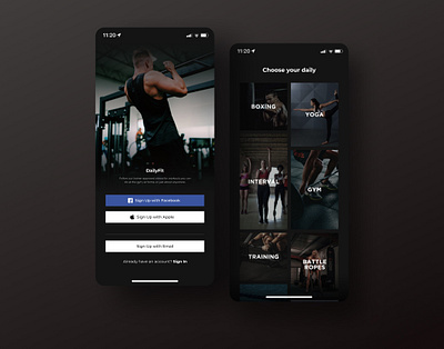 Workout App Exploration - Daily UI #6 apple bold calories clean concept dailyuichallenge dark app figma fitness gym healthy ios layout minimal service simple ui ui design