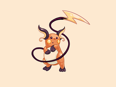 Wondering Raichu chubby cute illustration lightning nintendo pikachu pokémon procreate raichu