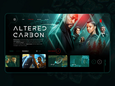 ALTERED CARBON | Concept altered carbon dailyui dark design green homepage tech tv tv series tv show ui uidesign web webdesign