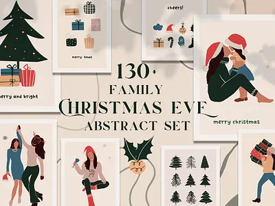 Christmas Eve - abstract family set abstract art background christmas christmas card christmas flyer christmas party christmas tree design family family set flowers graphic design illustration illustrations logo logo design png png file vector