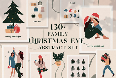 Christmas Eve - abstract family set abstract art background christmas christmas card christmas flyer christmas party christmas tree design family family set flowers graphic design illustration illustrations logo logo design png png file vector