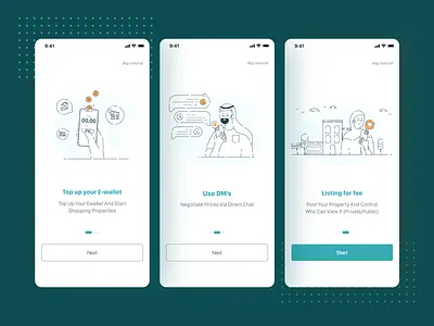 Onboarding Screens __ Real Estate Management app android green illustrator ios onboarding property uidesign uxdesign