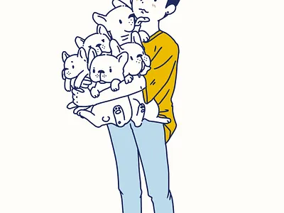 Daddy Dogs cartoon character concept content content design cute cute art cute illustration design draw flat illustraion illustration art line lineart minimal minimalism paint