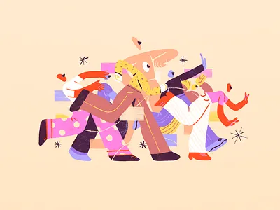 Mob City 2d character city illustration mob texture warm