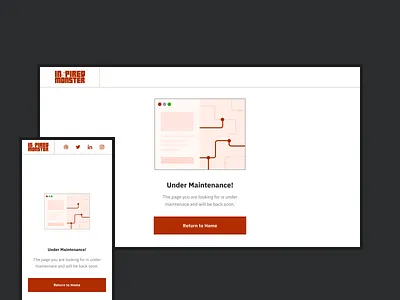 Under maintenance Page branding clean dailyui design inspired monster maintanence minimal simple ui under maintenance ux work in progress