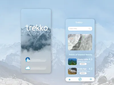 Trekko - A dedicated app for trekkers app design flat ui ux
