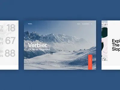 Verbier Website Concept concept design digital skiing travel traveling ui ux website winter sports