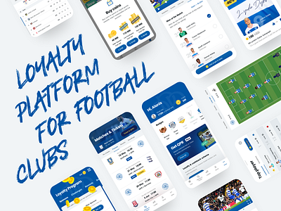 FootballNet — Blockchain Loyalty Platform for Football Fans app clean design football mobile app product design soccer soccer app sport sports app statistics ticket ticket booking ui