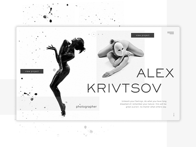 Website for photographer black white design main page main screen minimal photographer photography trend 2020 ui ux web web design website white