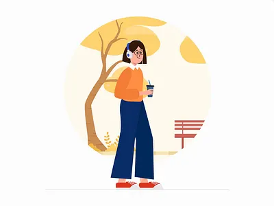 Strolling through the life series. 2d animation after effects animation animation character animation character motion girl animation graphic design illuminz illustration motion motion graphics movie motion graphics website motion graphics women animation