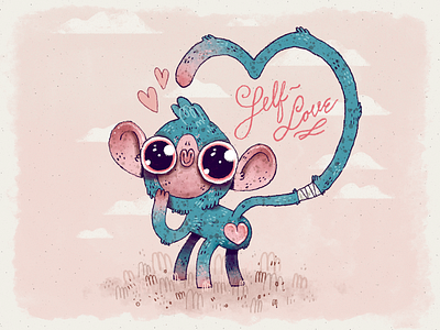 Self Love art artwork character character design handmade illustration love monkey self love