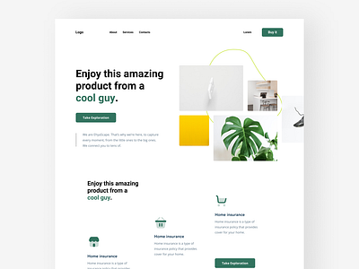 Frame Product 68 design green plant product ui ux web white