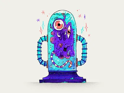 The Lab Studio | Card Illustration — Crazy 8s artwork character character design creature experiment icon illustration lab laboratory liquid monster