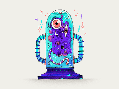 The Lab Studio | Card Illustration — Crazy 8s artwork character character design creature experiment icon illustration lab laboratory liquid monster