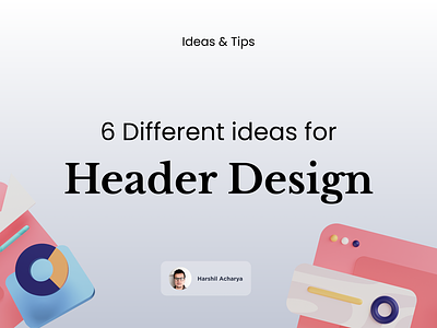 6 Different Ideas for Header Design header header design header ideas landing page ui ui design uiux ux ux design web header website website header