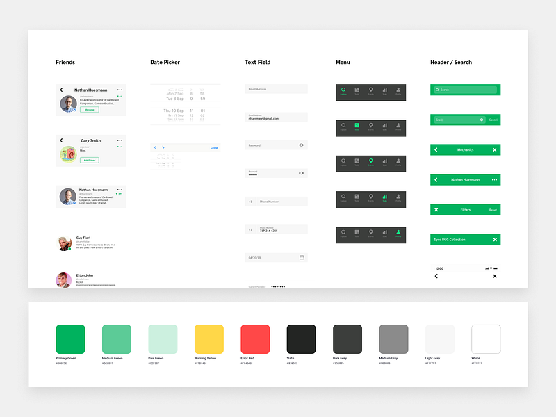 Cardboard Companion Style Guide android app branding clean digital flat ios minimal mobile app simple styleguide styleguides typography