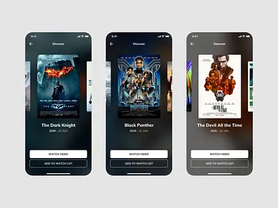 Movie app – Discover app app design clean design movie movie app ui user interface