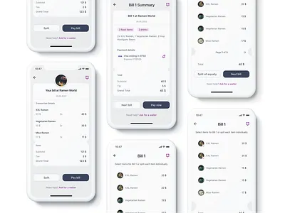 Split bill app art design ui ux