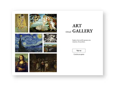 Art gallery sign up page daily ui dailyui dailyuichallenge figma figmadesign ui ui design uidesign