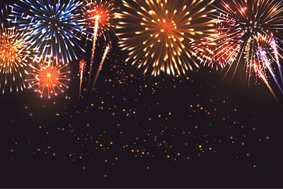 Fireworks composition fireworks illustration pyrotechnics realistic vector