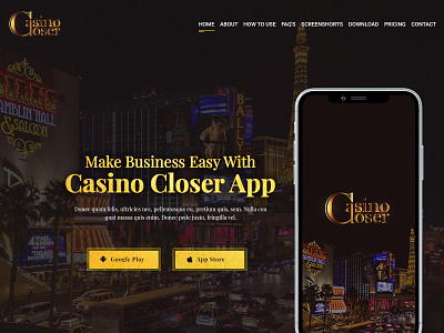 Casino Landing hero banner hero landing page psd design ui design