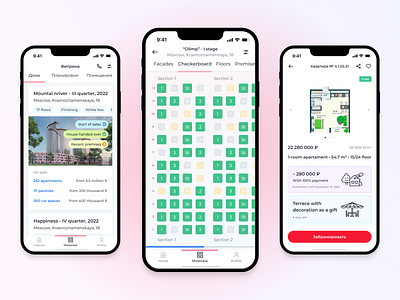 Profitbase - buying an apartment online apartment purchase app interface laba profitbase ui ux