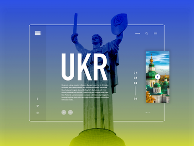 UKR - Landing Page 3/3 app application application ui concept concept design desktop design gradient minimalistic out of the box pastel color responsive design responsive web design statue tourism travel ukraine user inteface ux visual design web design