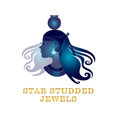 Star Studded jewels 02 design flat logo