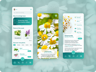 Plant guide app concept app design mobile ui ui design ux ui