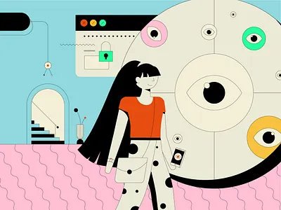 Walking Girl character flat girl illustration people vector