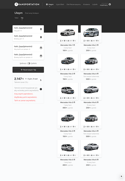 Transportation - VIP vehicle page car vehicle