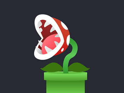 Vectober Day 1 - Piranha Plant illustration mario vectober vectober2020 vector vector illustration visual design