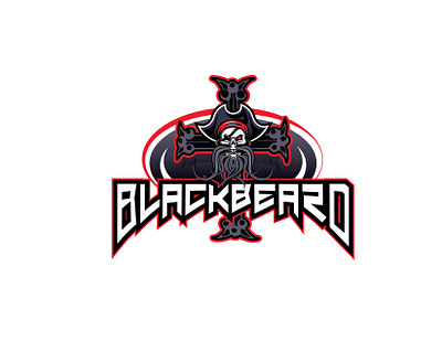 BlackBeard Gaming Logo beard black dark gaming gaminglogo pirate red skull