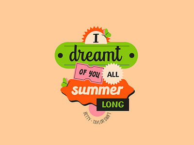 I dreamt... illustration retro sticker summer type vector